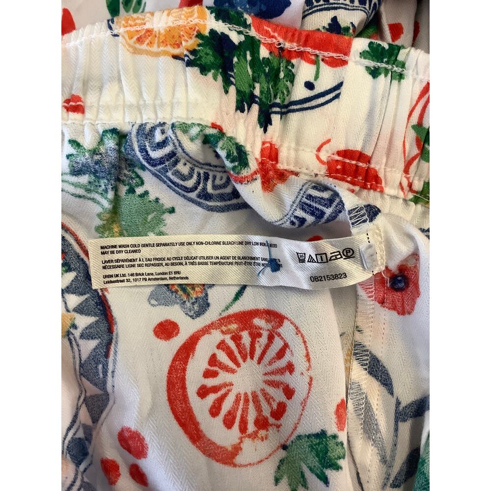Anthropologie Women's Small Ivory Printed LyreBird Cloud Long PJ Set K16-7 - Picture 8 of 8